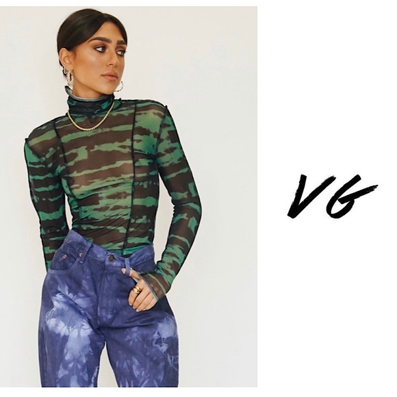 Verge Girl Tops - VERGE GIRL - Mirror Image Tie Dye Mesh Top